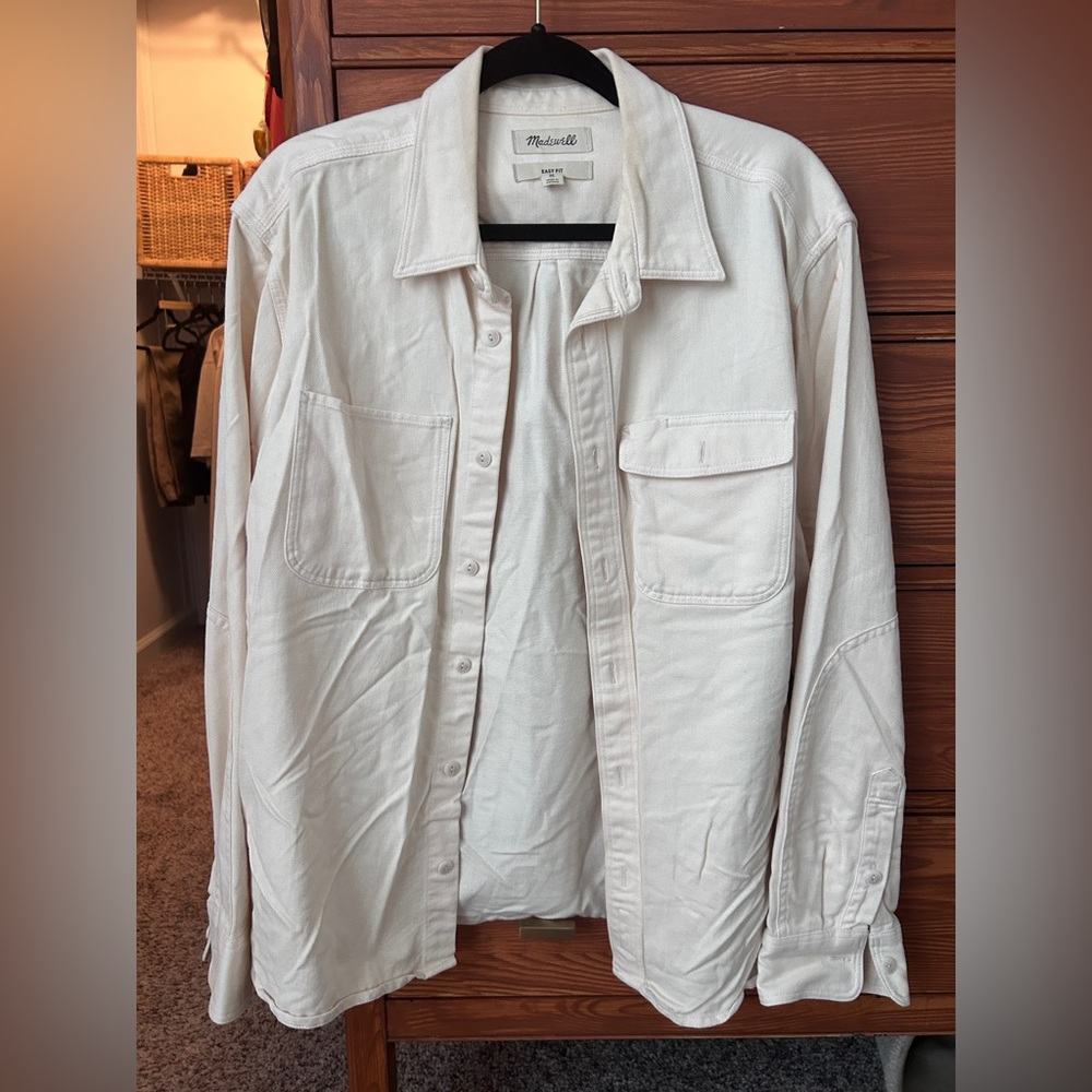 Men’s Madewell Easy Fit Cream Shirt-Jacket